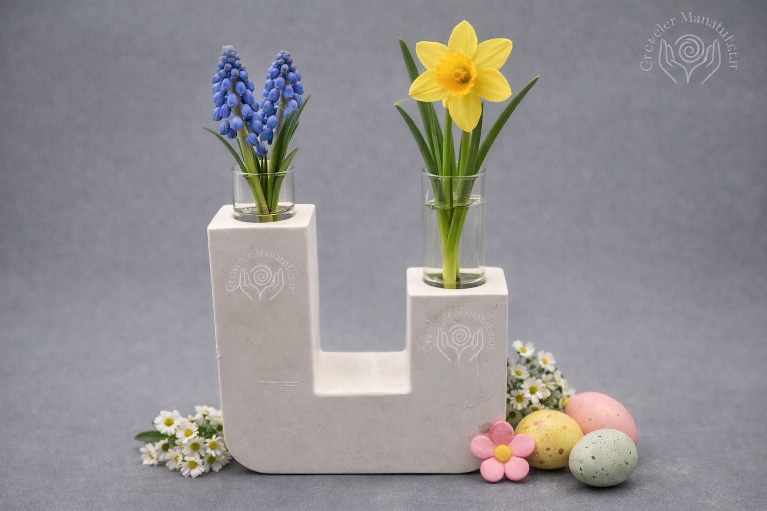 Blumenvase aus Keraflot – Modernes Doppelvasen-Design | Minimalistische Frühlingsdeko