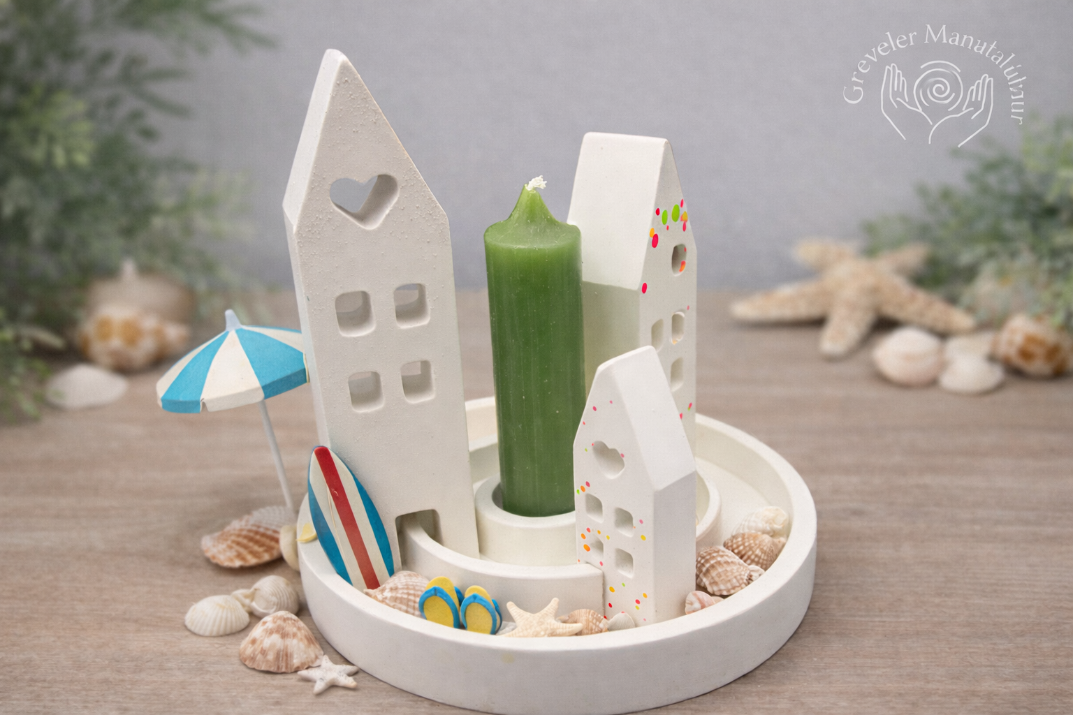 Häuserkranz mit austauschbaren Häusern aus Keraflott – pur & zeitlos