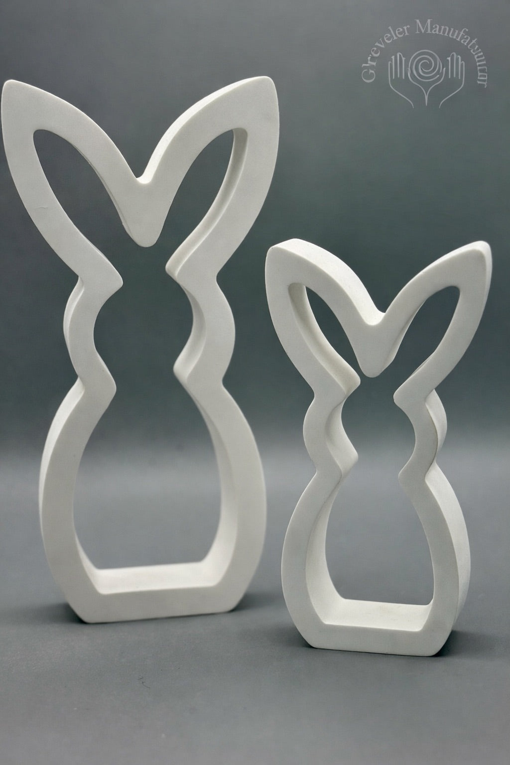 Osterhasen Set aus Keraflot – Minimalistische Hasenfiguren im modernen Design (2er Set)