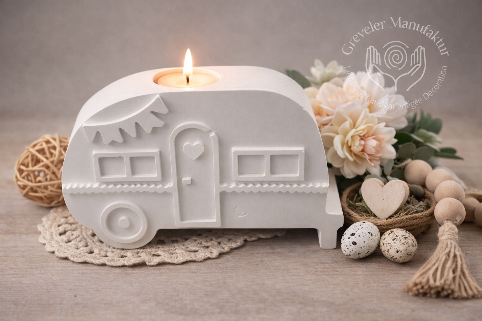 🏕️ Camping Wohnwagen Kerzenhalter – Liebevolle Home Deko für Urlaubsfeeling.