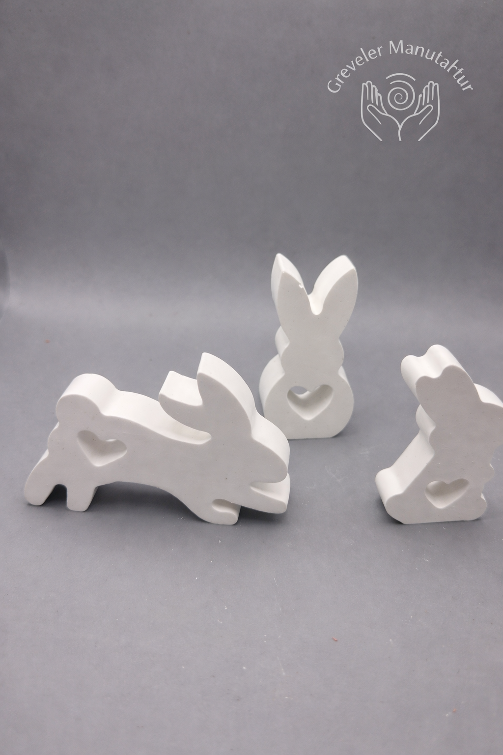 Osterhasen Deko Set mit Herz – Handgefertigte Frühlingsdeko | Greveler Manufaktur