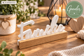 Schriftzug Familie auf Holzsockel – Greveler Manufaktur