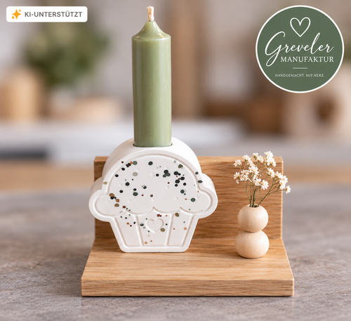 Handgemachter Kürbis-Kerzenhalter mit Trockenblumen – Herbstdeko der Greveler Manufaktur